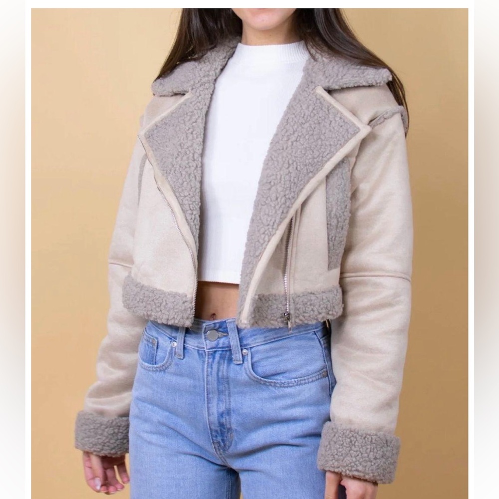 Grey bandit Elsa sherpa jacket